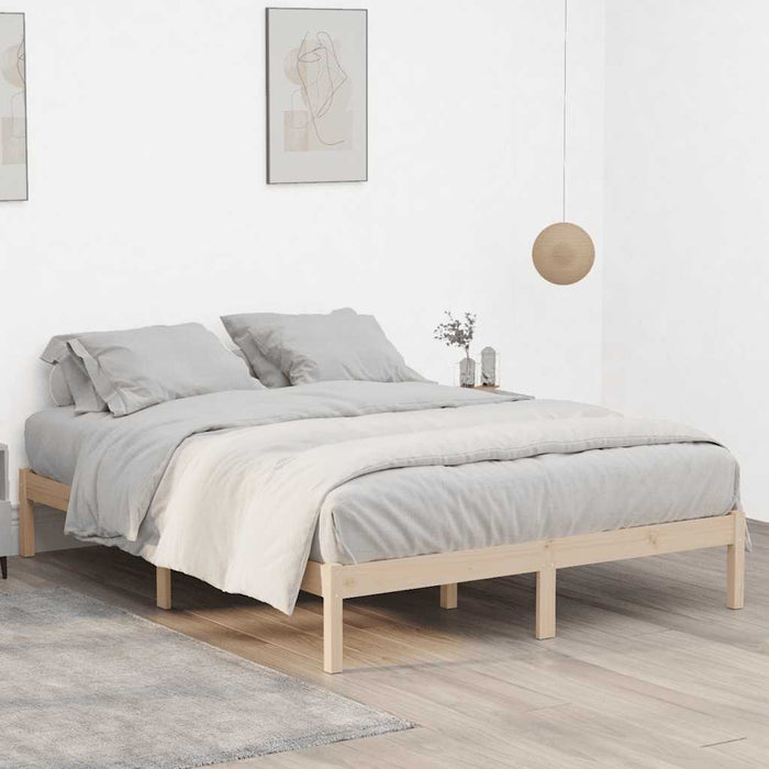 Bed Frame without Mattress 193x203 cm Solid Wood Pine King