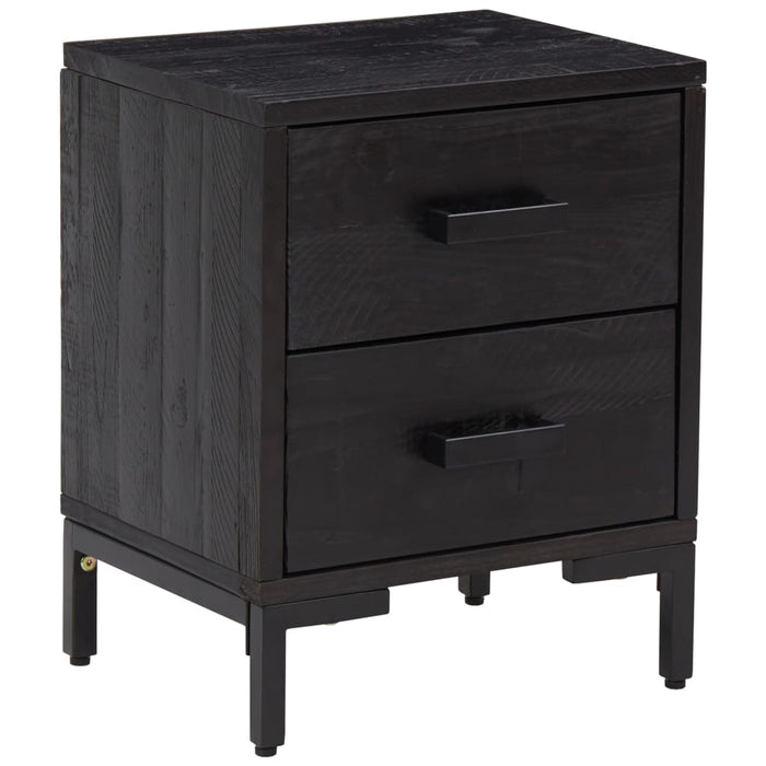 Bedside Cabinet Black 36x30x45 cm Solid Pinewood