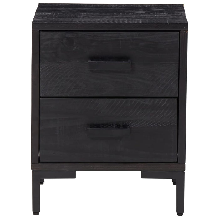 Bedside Cabinet Black 36x30x45 cm Solid Pinewood