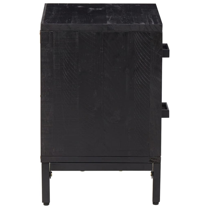 Bedside Cabinet Black 36x30x45 cm Solid Pinewood