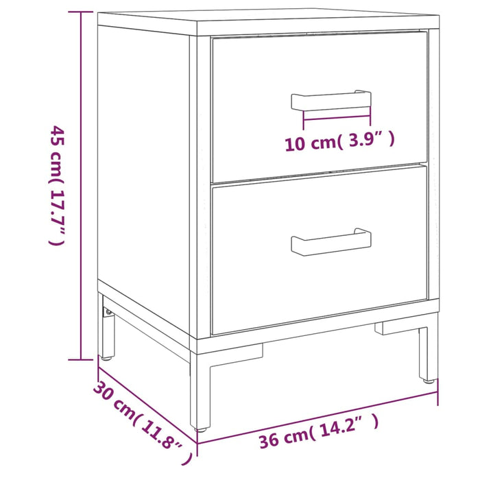 Bedside Cabinet Black 36x30x45 cm Solid Pinewood