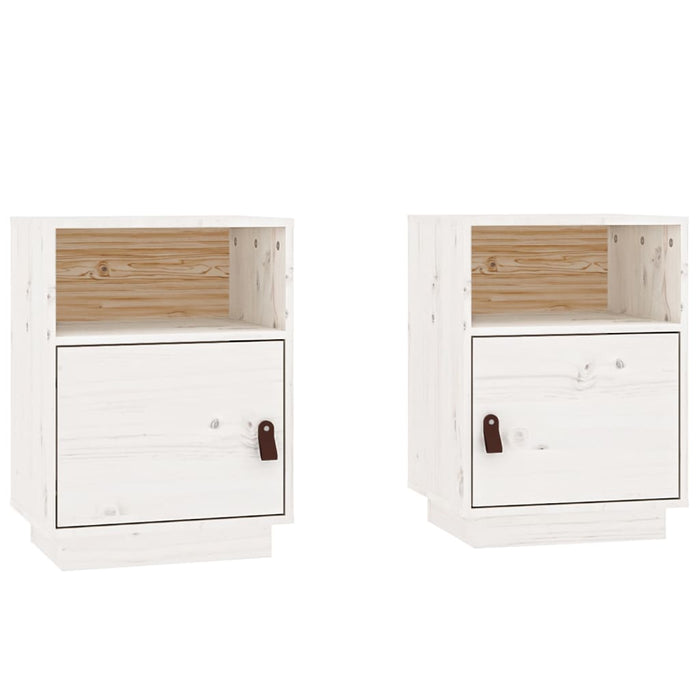 Bedside Cabinets 2 pcs White 40x34x55 cm Solid Wood Pine