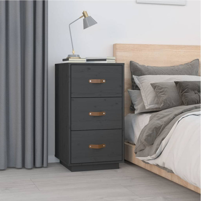 Bedside Cabinets 2 pcs Grey 40x40x75 cm Solid Wood Pine