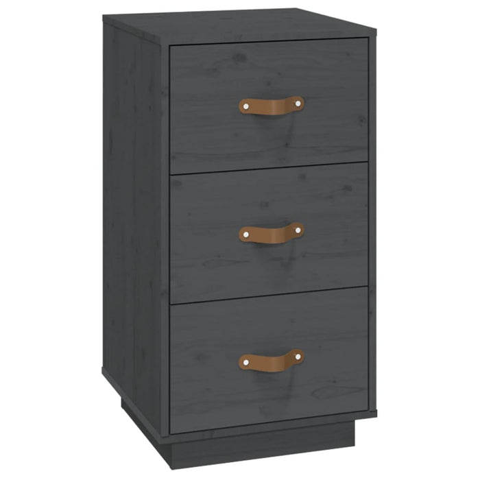 Bedside Cabinets 2 pcs Grey 40x40x75 cm Solid Wood Pine