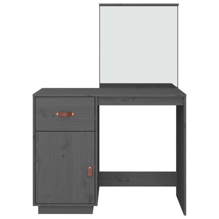 Dressing Table Grey 95x50x134 cm Solid Wood Pine