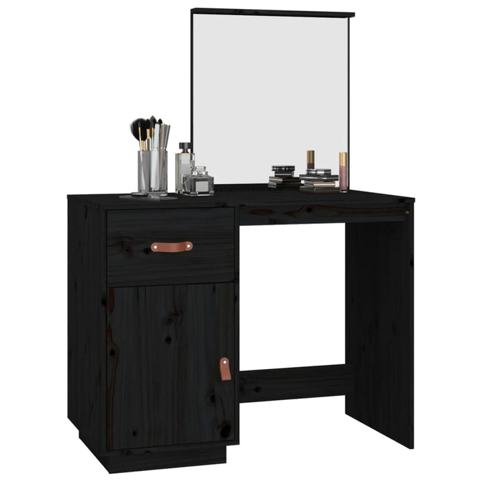 Dressing Table Black 95x50x134 cm Solid Wood Pine