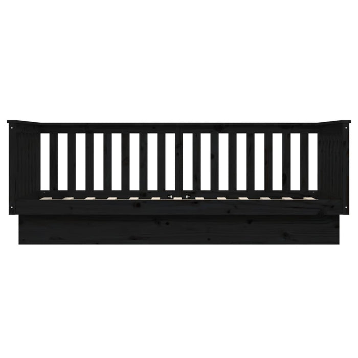 Day Bed without Mattress Black 80x200 cm Solid Wood Pine