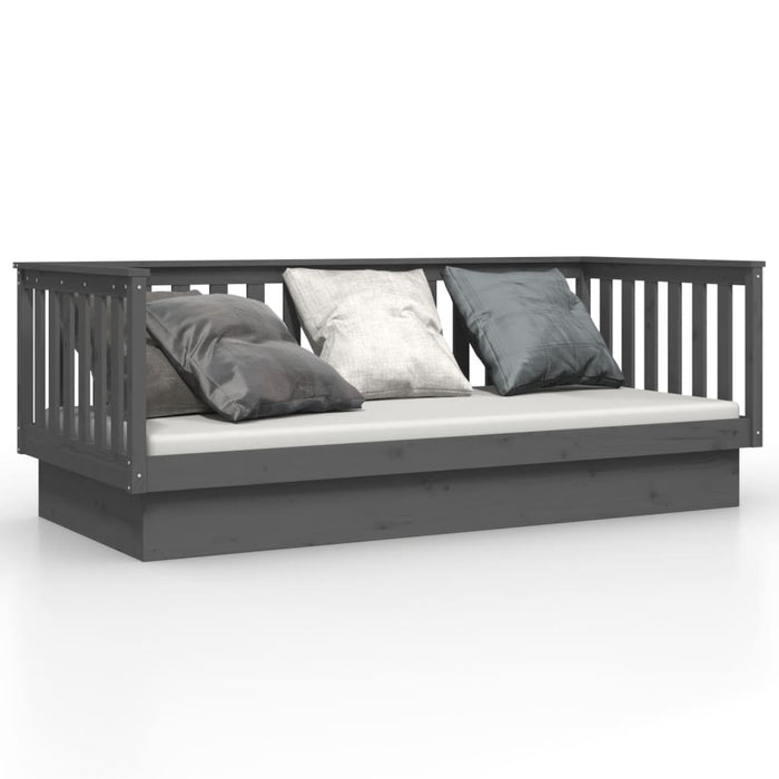 Day Bed without Mattress Grey 90x200 cm Solid Wood Pine