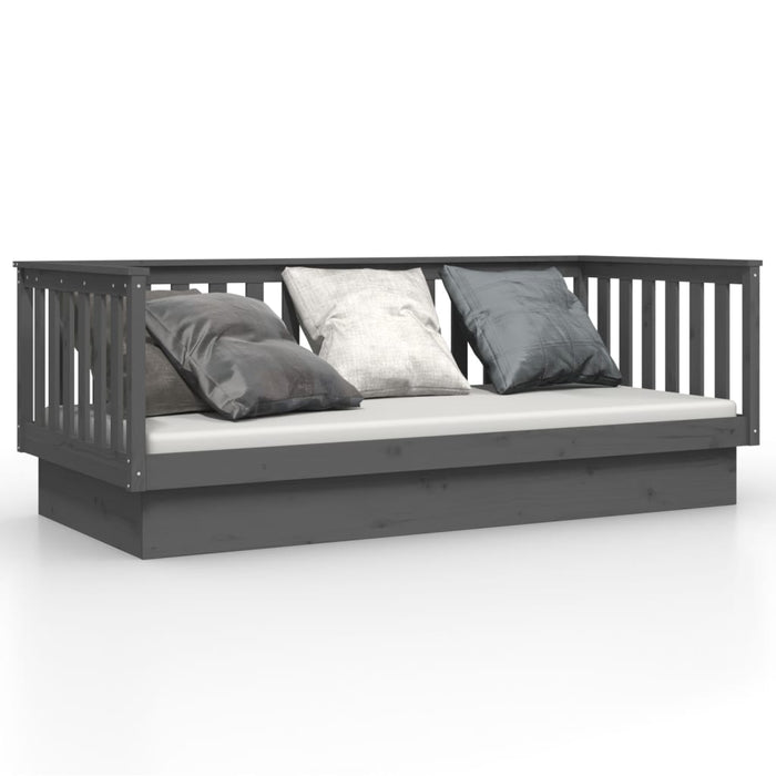 Day Bed without Mattress Grey 100x200 cm Solid Wood Pine