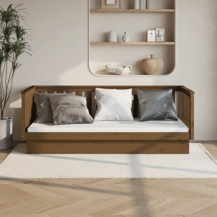 Day Bed without Mattress Honey Brown 100x200 cm Solid Wood Pine