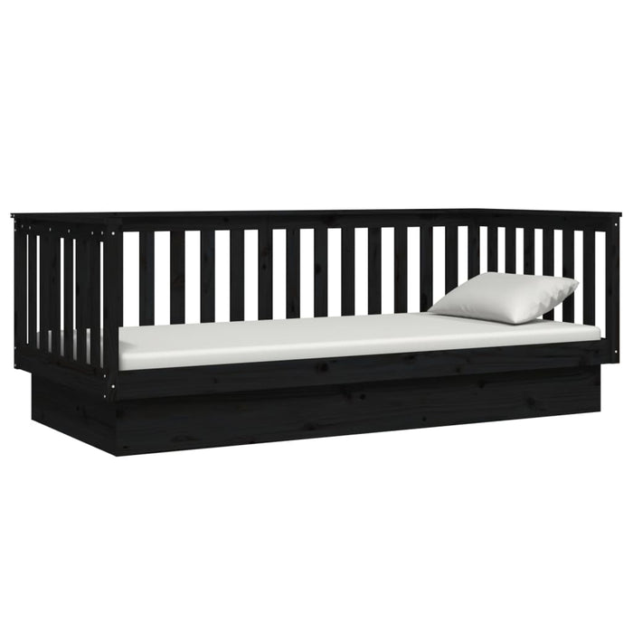 Day Bed without Mattress Black 100x200 cm Solid Wood Pine