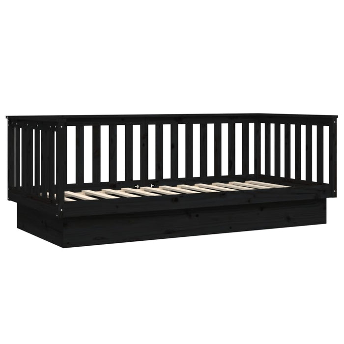 Day Bed without Mattress Black 100x200 cm Solid Wood Pine