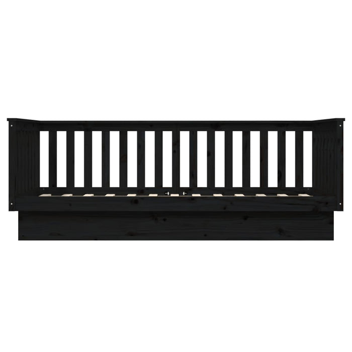 Day Bed without Mattress Black 100x200 cm Solid Wood Pine