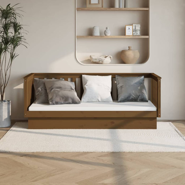 Day Bed without Mattress Honey Brown 75x190 cm Small Single Solid Wood Pine