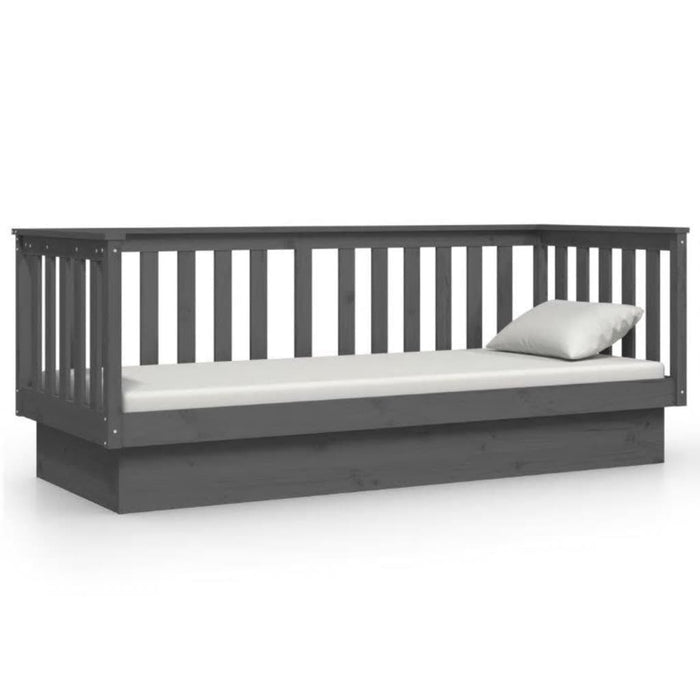 Day Bed without Mattress Grey 90x190 cm Single Solid Wood Pine