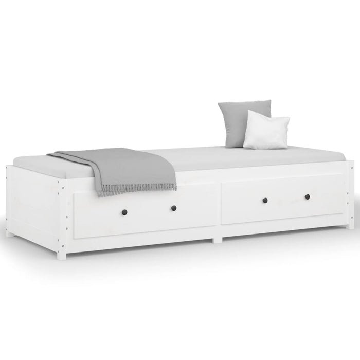 Day Bed without Mattress White 90x190 cm Single Single Solid Wood Pine