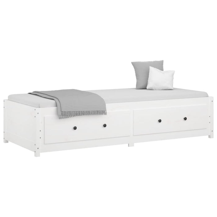 Day Bed without Mattress White 90x190 cm Single Single Solid Wood Pine