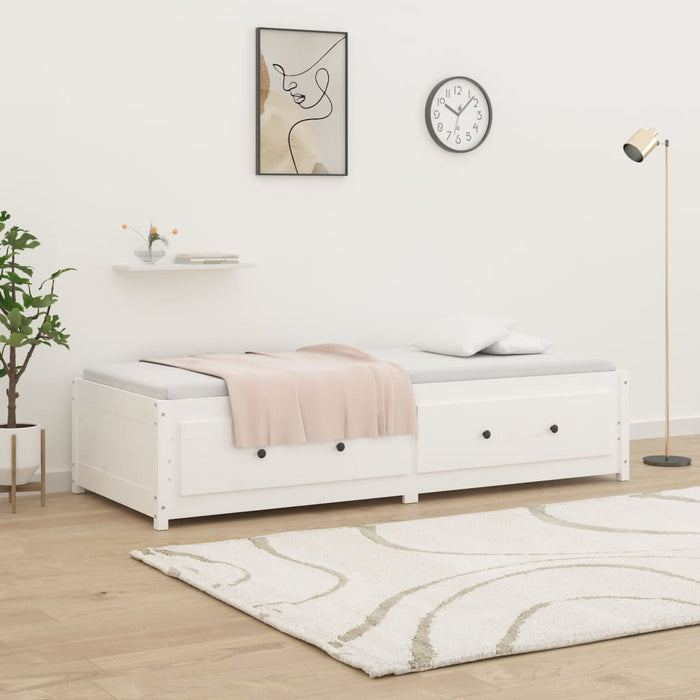 Day Bed without Mattress White 90x190 cm Single Single Solid Wood Pine