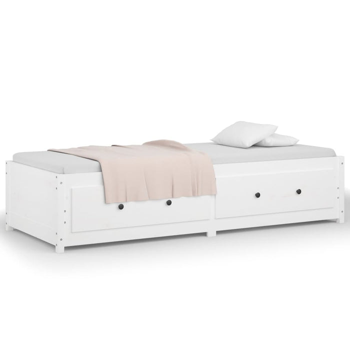 Day Bed without Mattress White 90x190 cm Single Single Solid Wood Pine