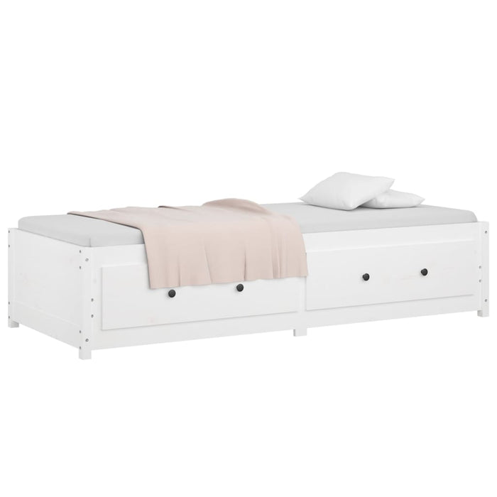 Day Bed without Mattress White 90x190 cm Single Single Solid Wood Pine