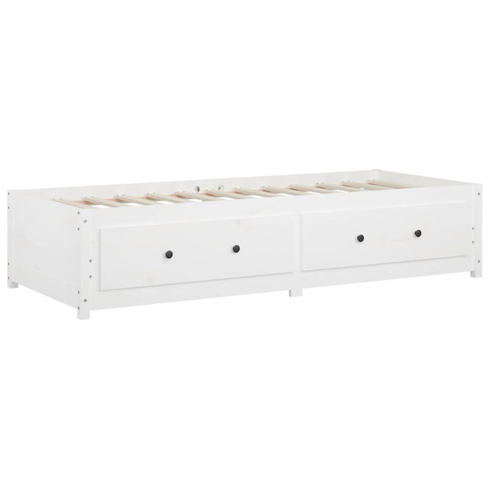 Day Bed without Mattress White 90x190 cm Single Single Solid Wood Pine