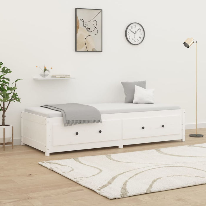 Day Bed without Mattress White 90x190 cm Single Single Solid Wood Pine