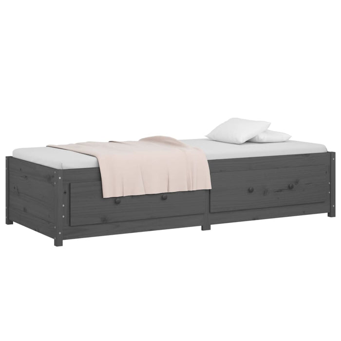 Day Bed without Mattress Grey 90x190 cm Single Single Solid Wood Pine