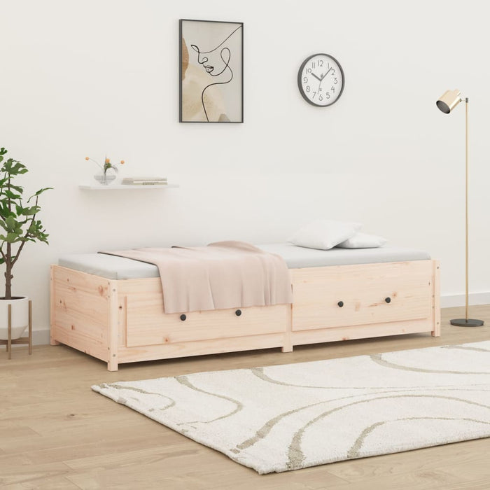 Day Bed without Mattress 75x190 cm Small Single Small Single Solid Wood Pine