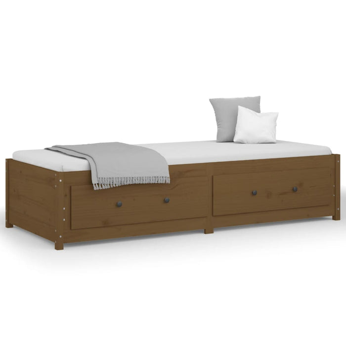 Day Bed without Mattress Honey Brown 75x190 cm Small Single  Solid Wood Pine