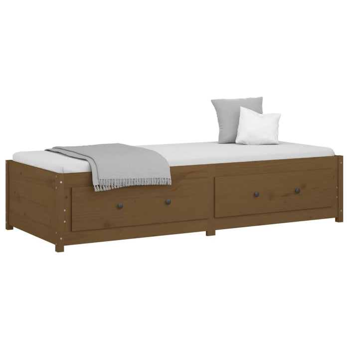 Day Bed without Mattress Honey Brown 75x190 cm Small Single  Solid Wood Pine