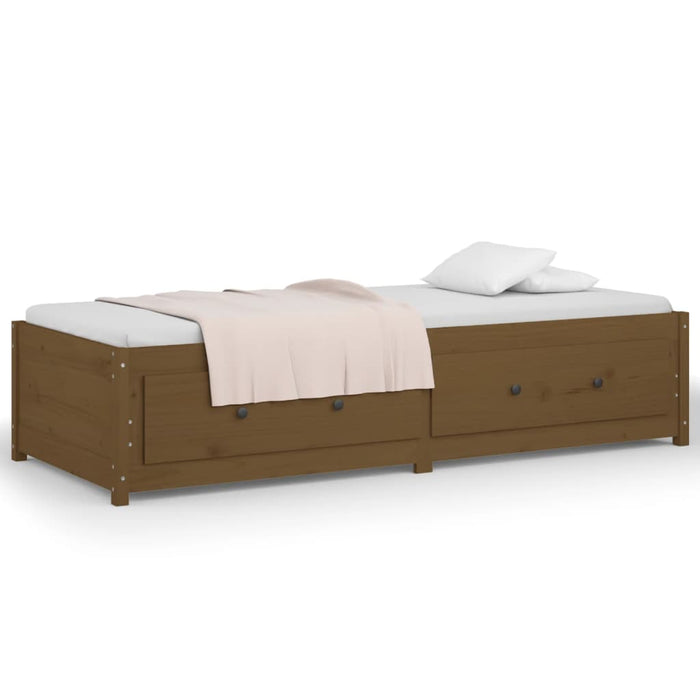 Day Bed without Mattress Honey Brown 75x190 cm Small Single  Solid Wood Pine