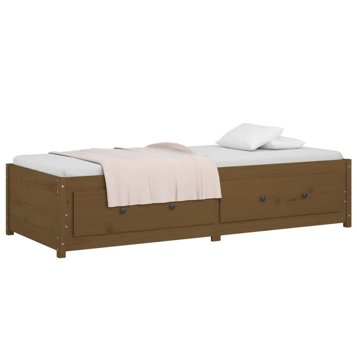 Day Bed without Mattress Honey Brown 75x190 cm Small Single  Solid Wood Pine