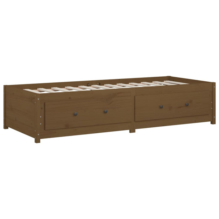 Day Bed without Mattress Honey Brown 75x190 cm Small Single  Solid Wood Pine