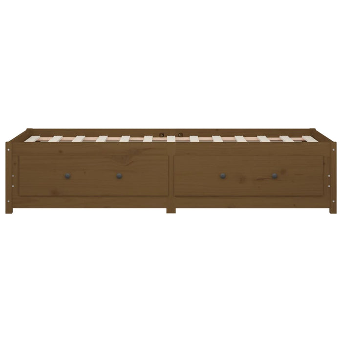 Day Bed without Mattress Honey Brown 75x190 cm Small Single  Solid Wood Pine