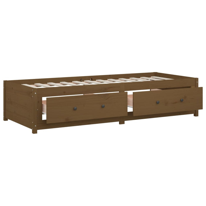 Day Bed without Mattress Honey Brown 75x190 cm Small Single  Solid Wood Pine