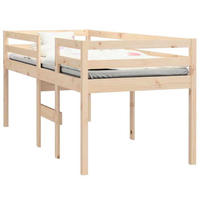 High Sleeper Bed without Mattress 90x200 cm Solid Wood Pine