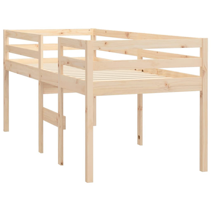 High Sleeper Bed without Mattress 90x200 cm Solid Wood Pine