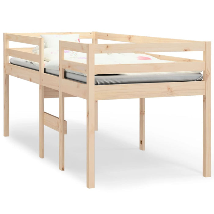 High Sleeper Bed without Mattress 75x190 cm Small Single Solid Wood Pine