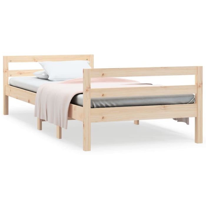 Bed Frame without Mattress 90x200 cm Solid Wood Pine