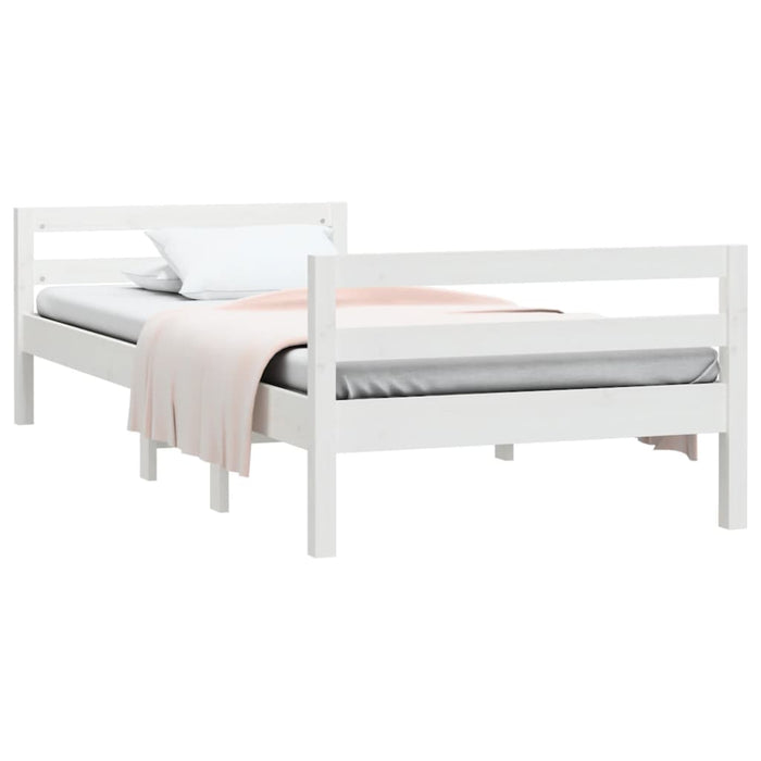 Bed Frame without Mattress White 90x200 cm Solid Wood Pine