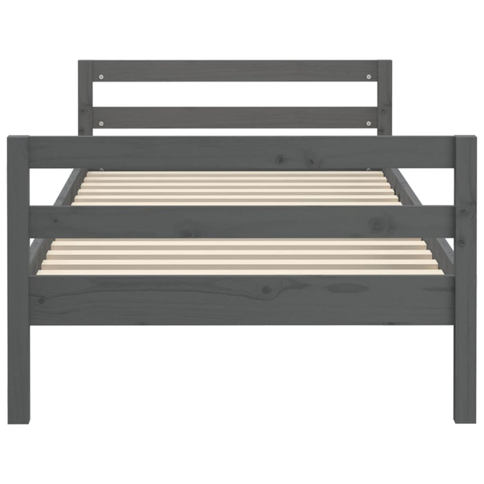 Bed Frame without Mattress Grey 90x200 cm Solid Wood Pine