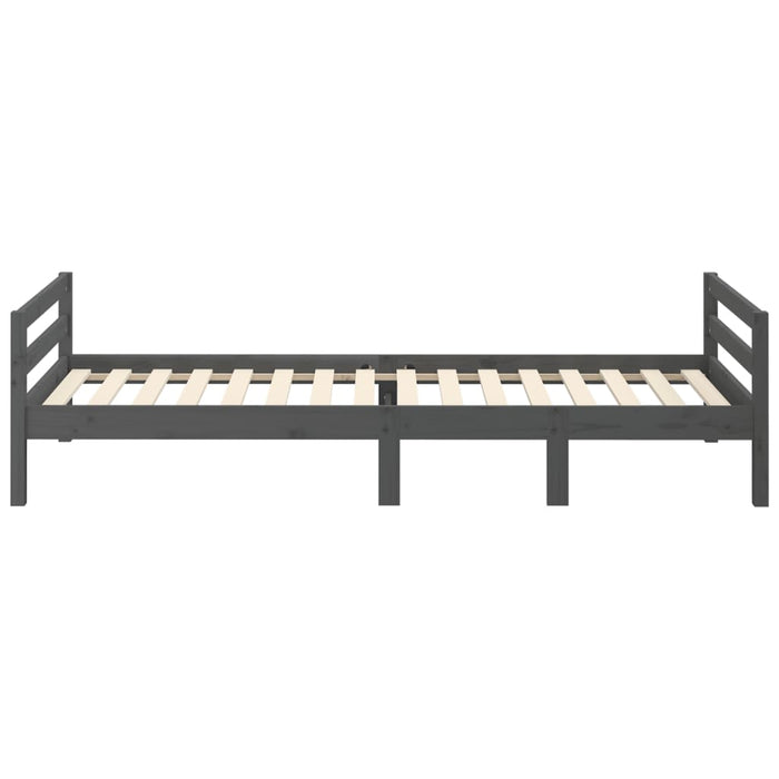 Bed Frame without Mattress Grey 90x200 cm Solid Wood Pine