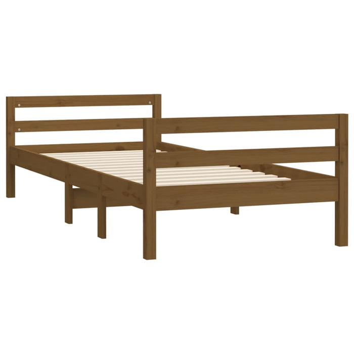 Bed Frame without Mattress Honey Brown 90x200 cm Solid Wood Pine