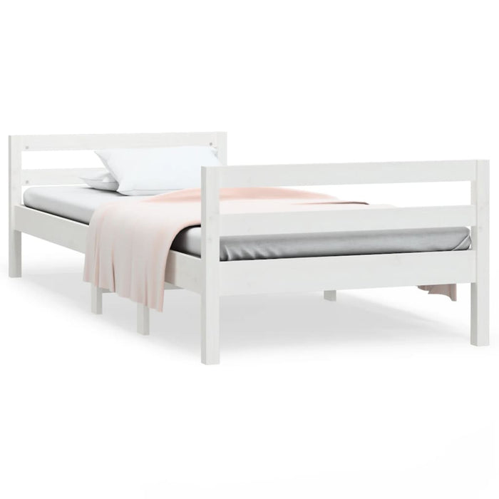 Bed Frame without Mattress White 90x190 cm Single Solid Wood Pine