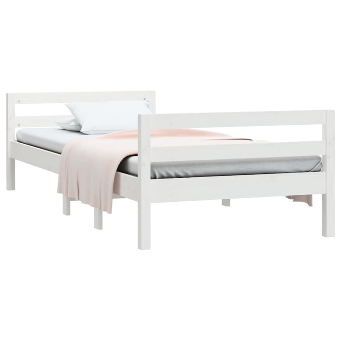 Bed Frame without Mattress White 75x190 cm Small Single Solid Wood Pine