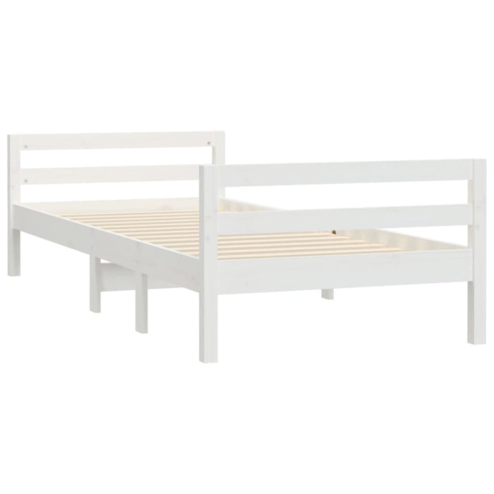 Bed Frame without Mattress White 75x190 cm Small Single Solid Wood Pine