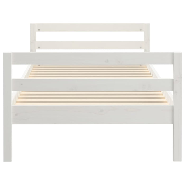 Bed Frame without Mattress White 75x190 cm Small Single Solid Wood Pine