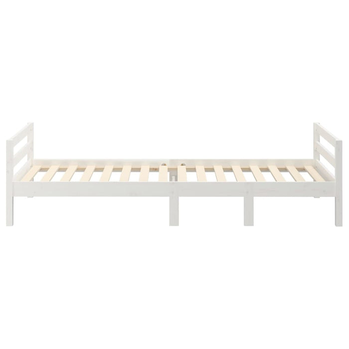 Bed Frame without Mattress White 75x190 cm Small Single Solid Wood Pine