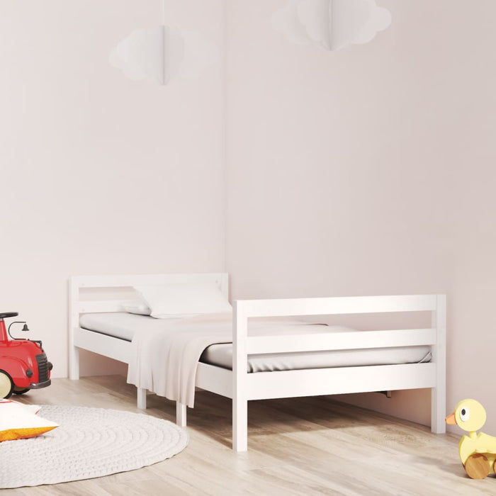 Bed Frame without Mattress White 75x190 cm Small Single Solid Wood Pine