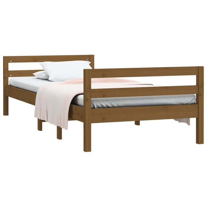 Bed Frame without Mattress Honey Brown 75x190 cm Small Single Solid Wood Pine